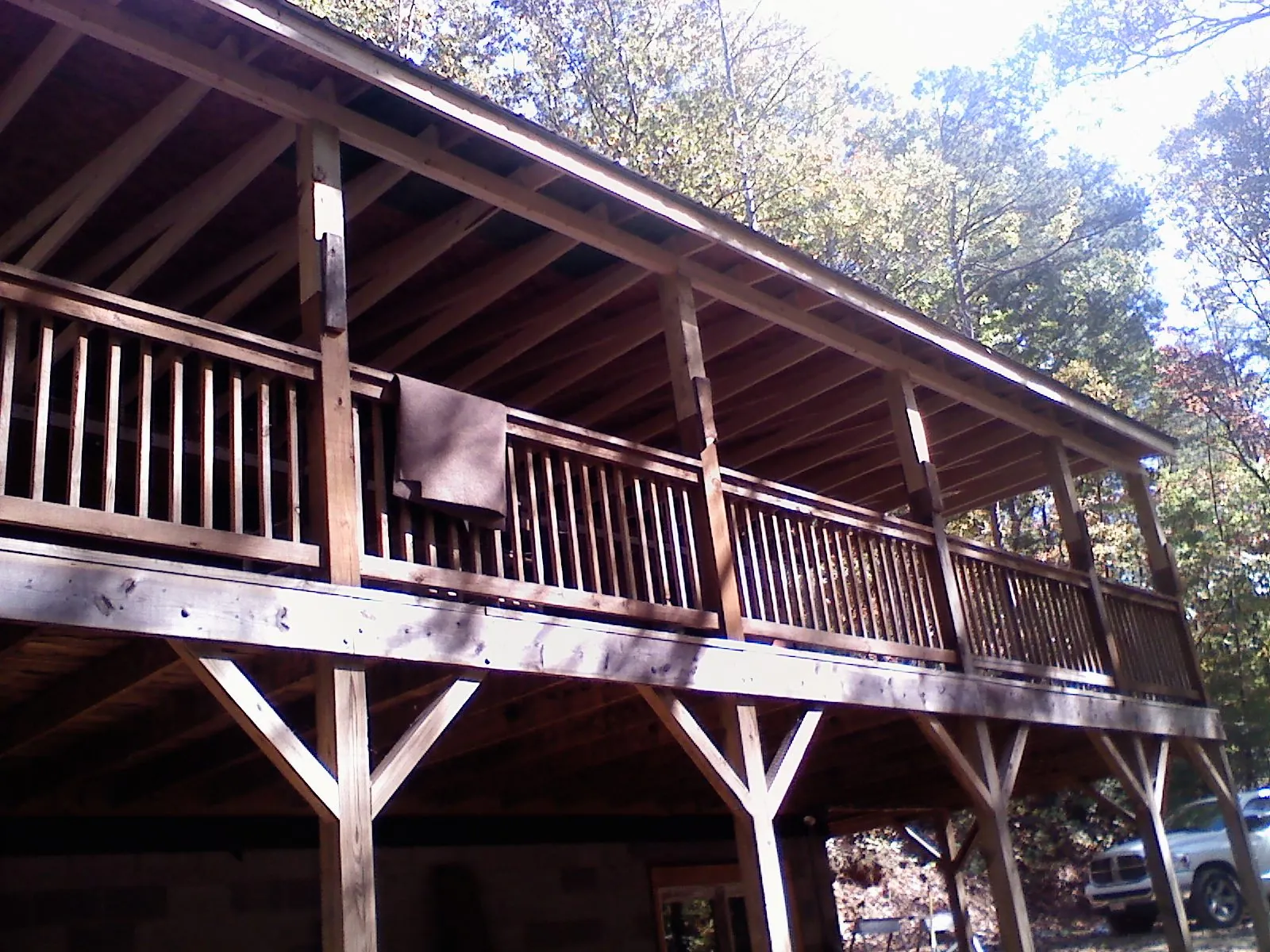 Timber framing under a new elevated porch and deck — Roof Leak Repair in Herman by Roofing Brothers